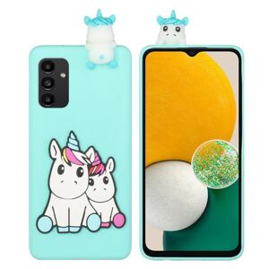 SKALO Samsung A14 4G/5G 3D Cartoon Cover Turquoise