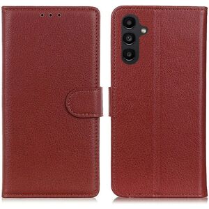 SKALO Samsung A14 4G/5G Litchi Flip Cover - Brun Brown