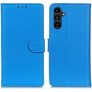 SKALO Samsung A14 4G/5G Litchi Flip Cover - Blå Blue