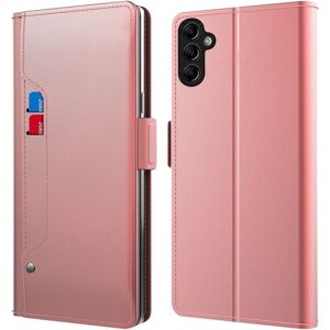 SKALO Samsung A14 4G/5G Kortholder Mirror Flip Cover - Rosa guld Pink gold