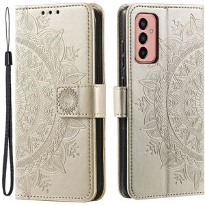 SKALO Samsung A14 4G/5G Mandala Flip Cover - Guld Gold