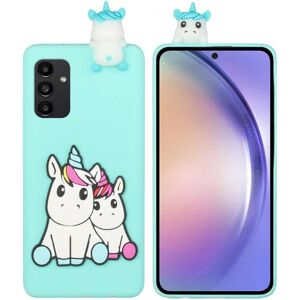 SKALO Samsung A54 5G 3D Cartoon Cover Turquoise