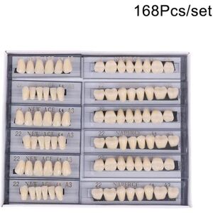 Jettbuying 168 styk/6 sæt/æske Dental Syntetisk Polymer Fuld Sæt Resin Color Onesize