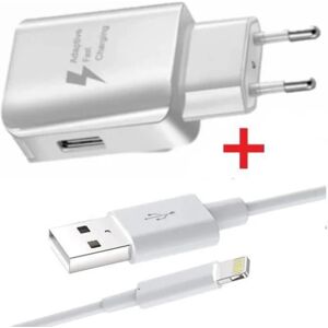 Laderpakke + kabel til Apple iPad Retina Hurtigladdare Ultrakraftig og hurtig NY GENERATION 3A med LIGHTNING USB-KABEL