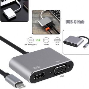 HEET USB 3.1 Type C til VGA Multiport Adapter USB C til HDMI 4K UHD