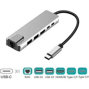 6 i 1 USB 3.1 Type-C Hub 4K HDMI 6 i 1 USB-C Hub