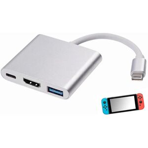 Praktisk Type-C-adapter til HDMI USB Silver