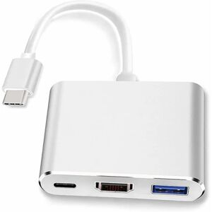 USB-C til HDMI-adapter (understøtter 4K/30Hz) - 3-i-1 Type-C-konverterkabel - Til MacBook Pro 2017/2018, MacBook og andre USB 3.0 Type-C-enheder