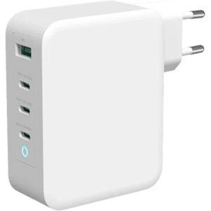 Deltaco USB væglader with  3 USB-C-portar, 1 USB-A-port, Total 1 White