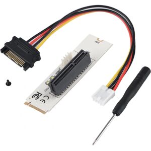 NGFF M.2 Key M til PCI-E Express 4X Riser Card Adapter med LED spændingsindikator SATA strømkabel