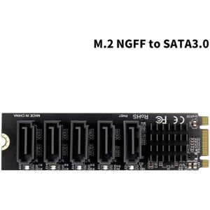 BLE Adapterkort M.2 til SATA 3.0 M.2 MKEY PCI-E udvidelseskort 5/6 NGFF to SATA