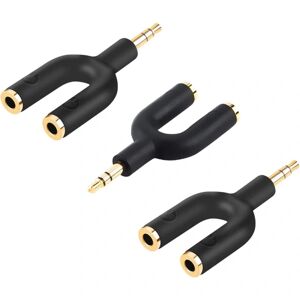 Hovedtelefonsplitteradapter,CableCreation [3-Pack] Aux Stereo Y