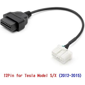 12-benet Obd2-adapter han-hun-konnektorkabel til 2012-2015 Tesla Model S/x Obdii Diagnostic Harness Elektronisk kabel