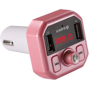 Dobbelt USB-adapter til bil Trådløs Bluetooth-sats Snabbladdare Håndfri Fm-sändare rosa