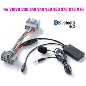 Bil Bluetooth 50 Trådløst telefonopkald Håndfri Aux In Adapter Til Volvo C30 S40 V40 V50 S60 S70 C70 V70 Xc70 S80 Xc90 Med Mic