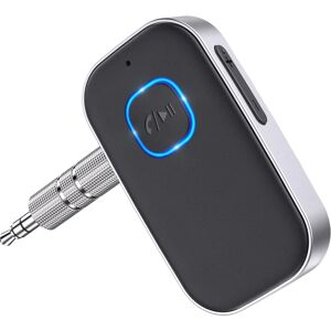 FLOWER LOST Bil Bluetooth 5.0-modtager, støjreducerende AUX-adapter, hjemmestereo/håndfri opkald Bluetooth-musikmodtager, 16 timers batterilevetid - sort