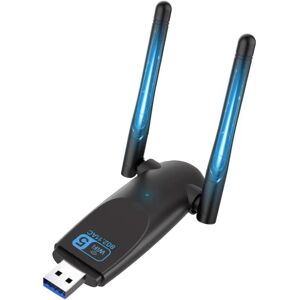 brand USB Wifi Dongle, 5dBi Dual Band 5GHz USB Wifi Computer uden drev, 1300 Mbps USB3.0 WI-FI Adapter, Understøtter Windows 11/10/8/7/Vista/XP, Mac OS