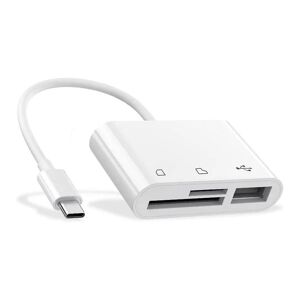 3 i 1 Type-c Micro USB SD TF Telefon OTG Kortlæser Adapter SD Kortlæser til Samsung Galaxy til Tablet, Hvid- Perfet White