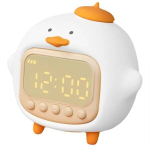 Lysstyrke Justerbar Duck Alarm Clock Kids Cute Night Light