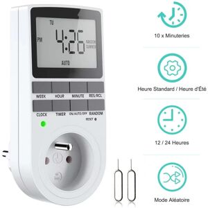 Programmerbar digital stikkontakt med LCD-skærm Ugentlig digital timer 12 timer/24 timer/7 dages strømudgang