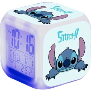 ESTONE Home Decor Lilo & Stitch Digitalt vækkeur 7 farveskiftende natlys Sengeur Legetøjsgaver til børn -ES C