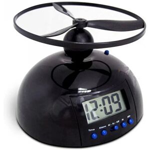 NSF Creative Helikopter Flying Alarm Clock Flying Alarm Clocks Sort Lounger Bord Ur Med LCD Display Desk Alarm Clocks