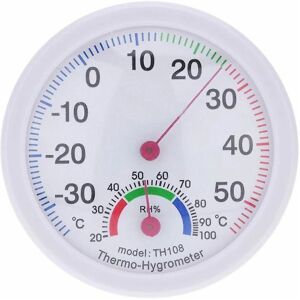 Hvidt urformet indendørs udendørs termometer Temperatur Hygrometer fugtighedsmåler