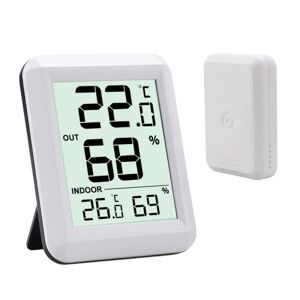 INF Indendørs/udendørs trådløst termometer og hygrometer Hvid Hvid