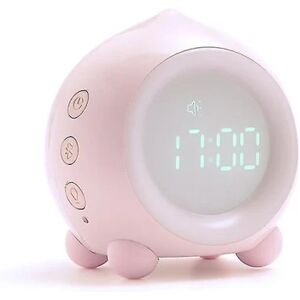 Smart vækkeur, LED Farverigt Wake-up Light, Digitalt ur, Nap Timer, Pink