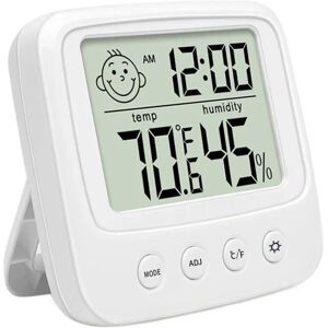 Hygrometer, Termometer & Ur - 3-i-1 White