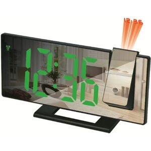 LED digitalt vækkeur Projektionsur Projektor Loftsur med Time Temperatur Display Baggrundsbelysning Snooze ur til hjemmet Black green