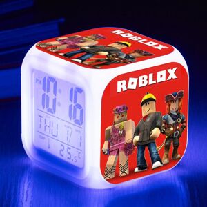 FMYSJ Roblox Print Digitalt vækkeur 7 Farveskiftende spil Natlys Led Display Sengeur Hjemmeindretning Legetøjsgaver til børn (FMY) C