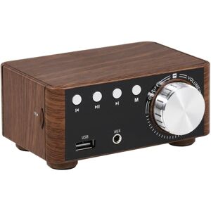 Wood Grain HIFI BT 5.0 Class D Digital Power Audio Amplifier 50WX2 Stereo Home Audio Car Marine USB/AUX IN, Model: Cafe 11