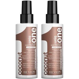 2-Pack Revlon Uniq One All In One Hair Treatment Coconut 150ml Transparent