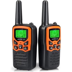 Adult Long Range Intercom med 22 FRS-kanaler, Familiesamtaleanlæg med LED-lommelygte VOX LCD-skærm til Vandreture Camping Travel (Orange 2-Pack)