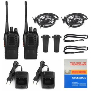 2-Pack Baofeng BF-888S UHF To-vejs Radio / Walkie Talkie Black