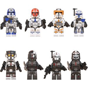 8 stk star wars byggeklodser minifigur klon mini legetøj figur W black