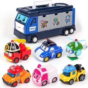 Poli Robocar Robot Transformering Robot Brandbil Trafikredningshold Børnelegetøjsbilsæt Festlig fødselsdagsgave 7 Pcs