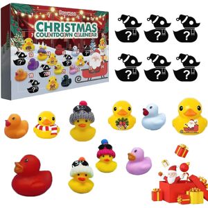 Christmas Rubber Duck Adventskalender 2022, Christmas Rubber Duck Legetøj Blindkasse Kreativ julegave 24 dage