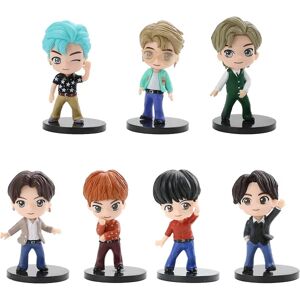 LEIGELE 7 Pack Bts Cake Toppers Figur, Pvc Model Legetøj Cute Bangtan Boys Groups A.r.m.y Action Figures Dukker Gave til piger - -