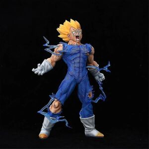 LEIGELE 27 cm Dragon Ball Z Majin Vegeta Anime Figur Selvdestruktion Dbz Super Saiyan Action Figurer Pvc Statue Figur Model Legetøj Gave[GL] With retail box 27cm with 4 heads