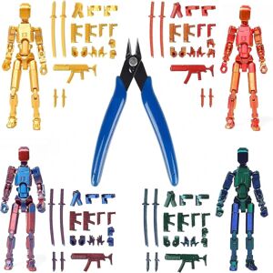 T13 Action Figur, Titan 13 3D-printet Action Figur, Lucky 13 Action Figur, Nova 13 Action Figur Dummy 13 Action Figur（4 Pack）