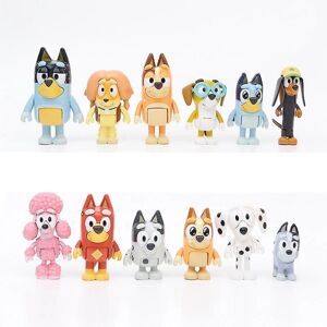 8-12 stk Figurlegetøj Familie Kawaii Movable Joint Action Figurlegetøj Tegnefilm Pvc-modeldukke til nytår 12PCS