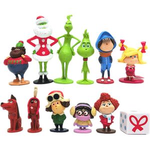 Ny 12 Stk/sæt Film How The Grinchs Stole Christmas Mini Action Figur Kids Toy