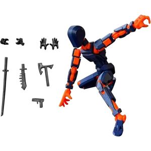 HKWWW T13 Action Figur, Titan 13 Action Figur med 4 typer våben og 3 typer hænder, T13 3D Printet Multi-Jointed Action Figur[HK] Orange-Blue