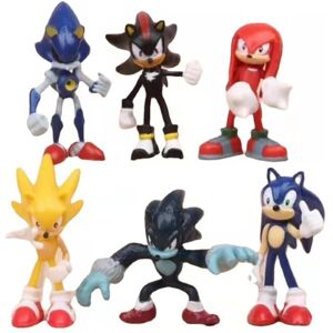 6./ sæt Sonic The Hedgehog Figurer Action Characters Leksaker