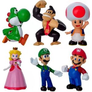 6. Super Mario Figurleksaker Docka Action Figurer Collection ; 6 stk