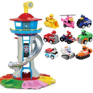 Paw Patrol Tower Stor størrelse Pat Patrol Canina Lookout Modle Legetøjssæt Hunde Køretøjer Action Figur til drenge Børn Fødselsdagsgave-WELLNGS tower with 9pcs dog