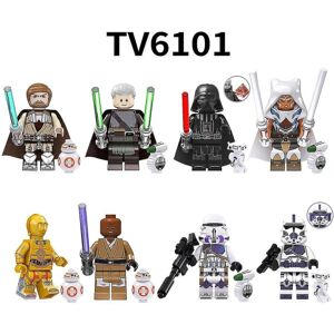 8 stk Star Wars Series Minifigurer Byggeklodser Kit, Darth Vader Mini Action Figurer Legetøj Gaver Home Decoration Gray 4XL