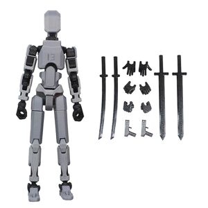 T13 Action Figur Titan 13 Action Figur Robot Action Figure3D Printet Action Black gray